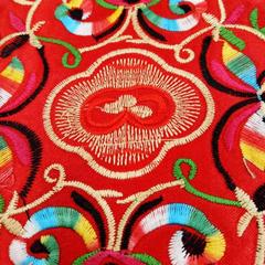 WBZ7中式絲綢刺繡花杯墊隔熱茶杯墊雲南民族風繡花餐桌墊工藝品送