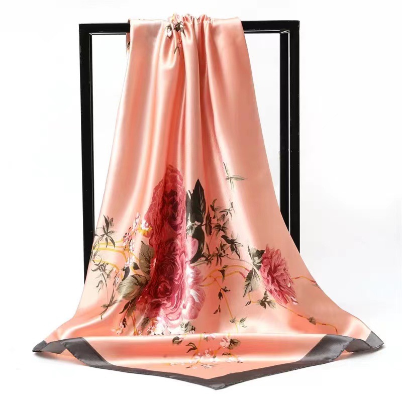 90 스퀘어 타월 [모란 꽃-핑크]