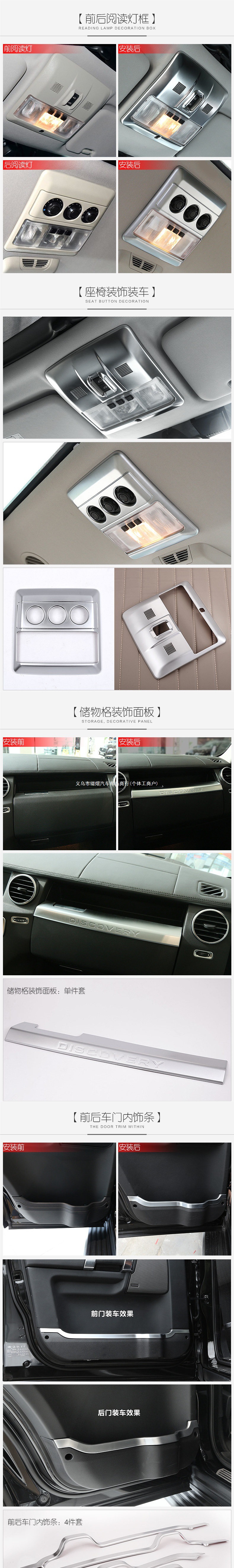 Suitable for Land Rover Discovery 4 interior trim, gear shift panel knob, center console, scratch-resistant window lift button decoration and modification