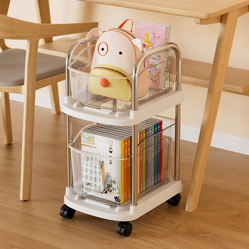 Стеллаж для хранения школьных сумок, съемный столик на колесиках, шкаф под колесами, стеллаж для хранения книг, артефакт для хранения домашних сумок.