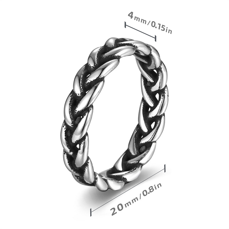 Men's Gender Punk Streetwear Geometric 304 Stainless Steel Polishing Men's Rings Men Band Rings