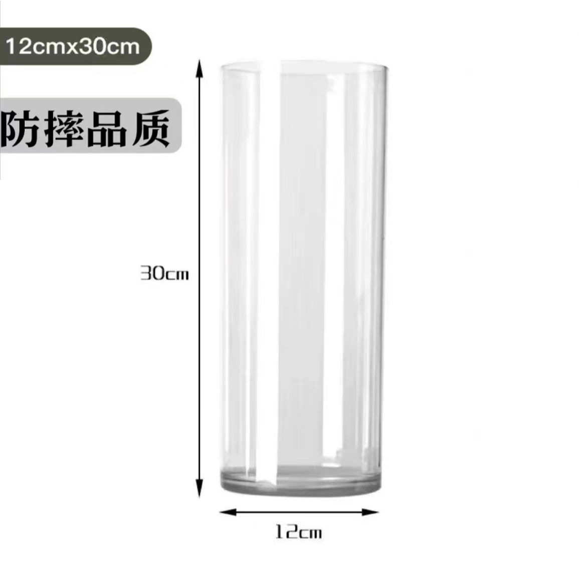 Ventas directas transfronterizas de acrílico anti-caída de alta transparencia imitación de vidrio acuoso de cultivo de floración de floración de floración despierta tubo de floración recto