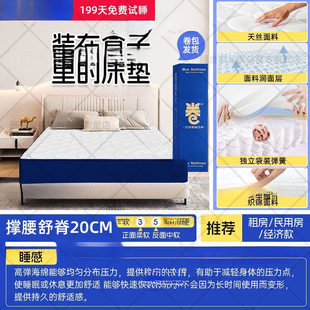 Memory Foam Box Mattress Simmons Roll-Packed Compressed Silent Independent Spring Soft and Hard Sponge Mattress Thickened