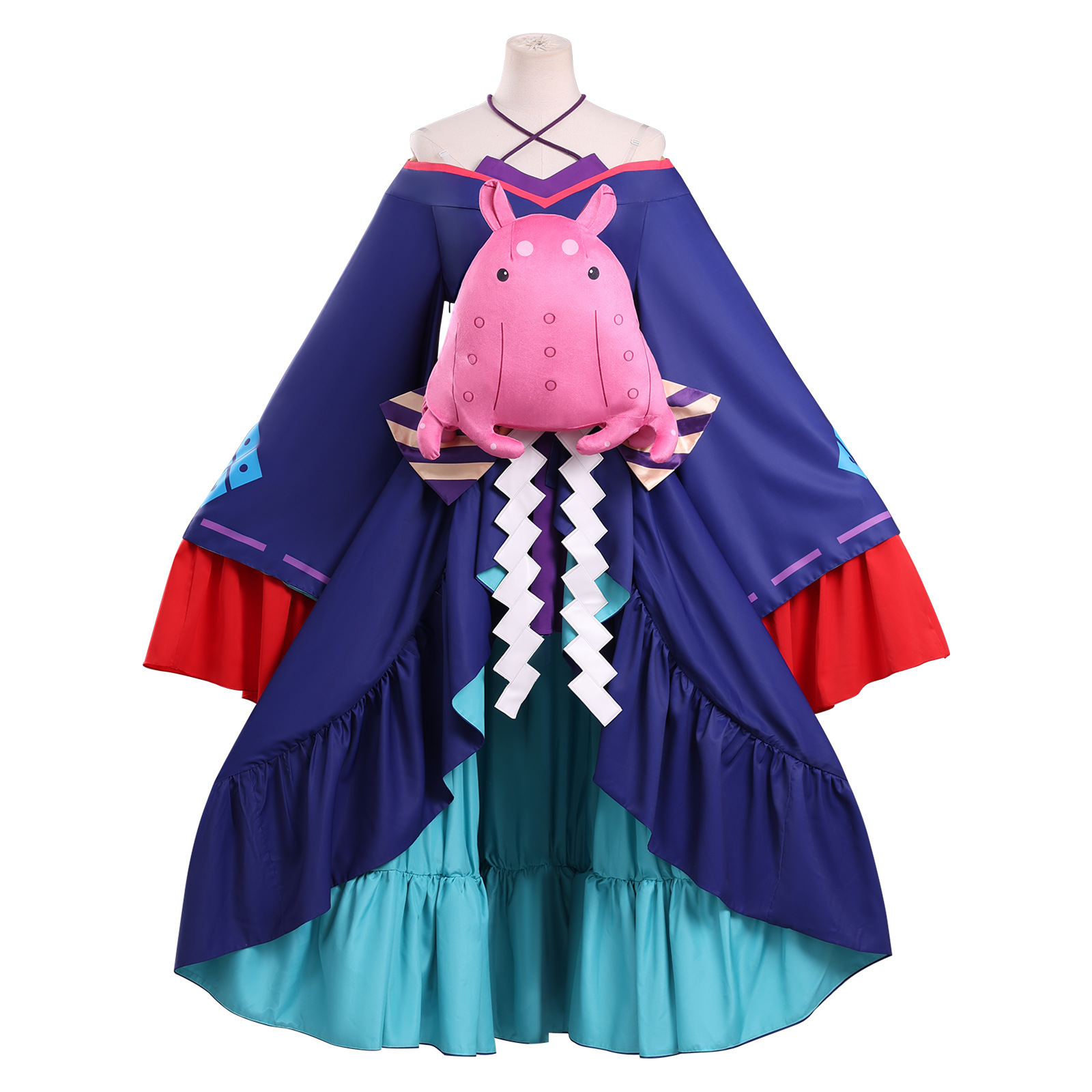 超时空辉夜姬cos服月见八千代和风樱花印花露肩cosplay动漫服装
