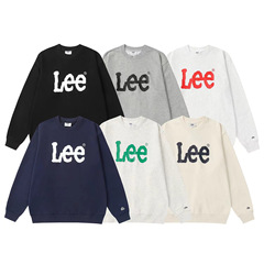 L1秋冬韩国小众潮牌Lee字母印花基础经典款男女情侣款圆领卫衣