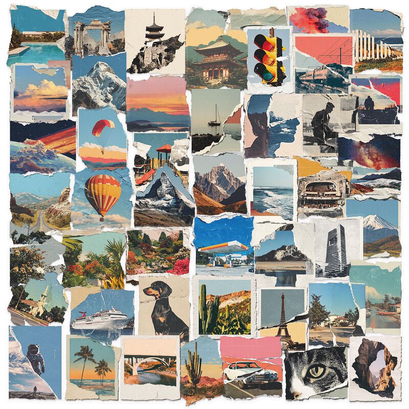 50 Pieces of Torn Photo Retro Series Stickers for Decoration DIY Mobile Phone Case Handbook Skateboard Pet Wholesale Cross-Border Stickers