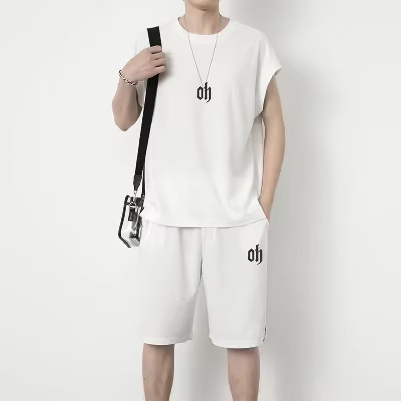 suit men's full set of Korean men's clothes fashion two-piece vest crew neck pants 2023 new 5