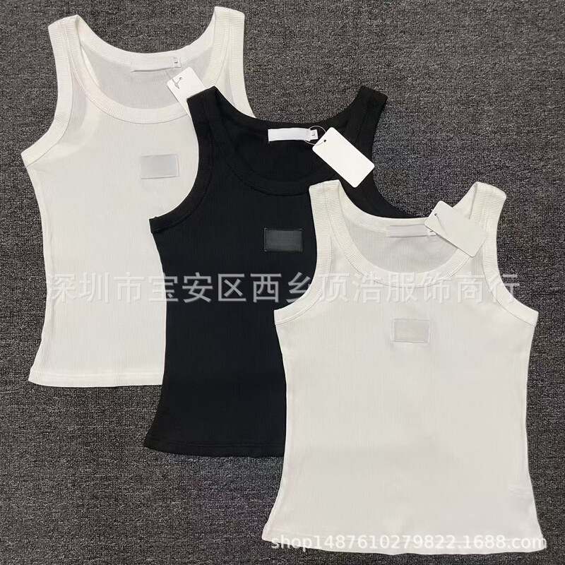 Guess You Nibble on European and American Women's Sports Cloth Label Vest Ribbed Cotton Square Label Inner Vest Intimates T-Shirt Women's Style Guess You Nibble on European and American Women's Sports Cloth Label Vest Ribbed Cotton Square Label Inner Vest Intimates T-Shirt Women's Style