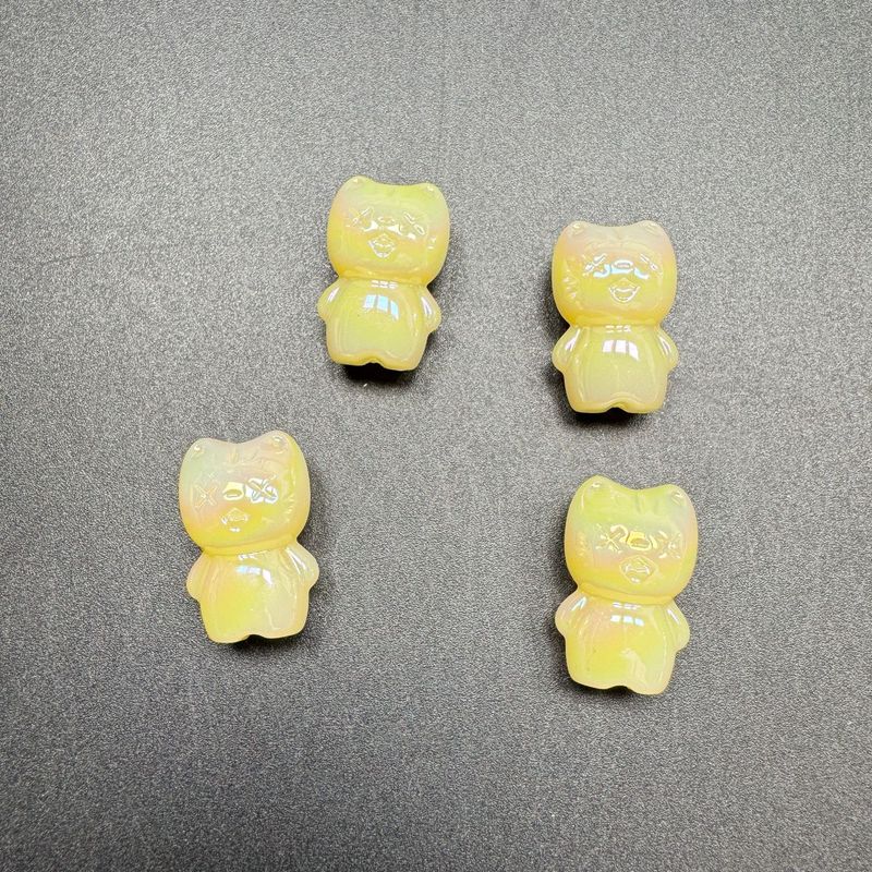 かわいい猫アクリル UV メッキビーズブレスレット手作り diy 漫画かわいいブレスレットジュエリーアクセサリールースビーズ|undefined