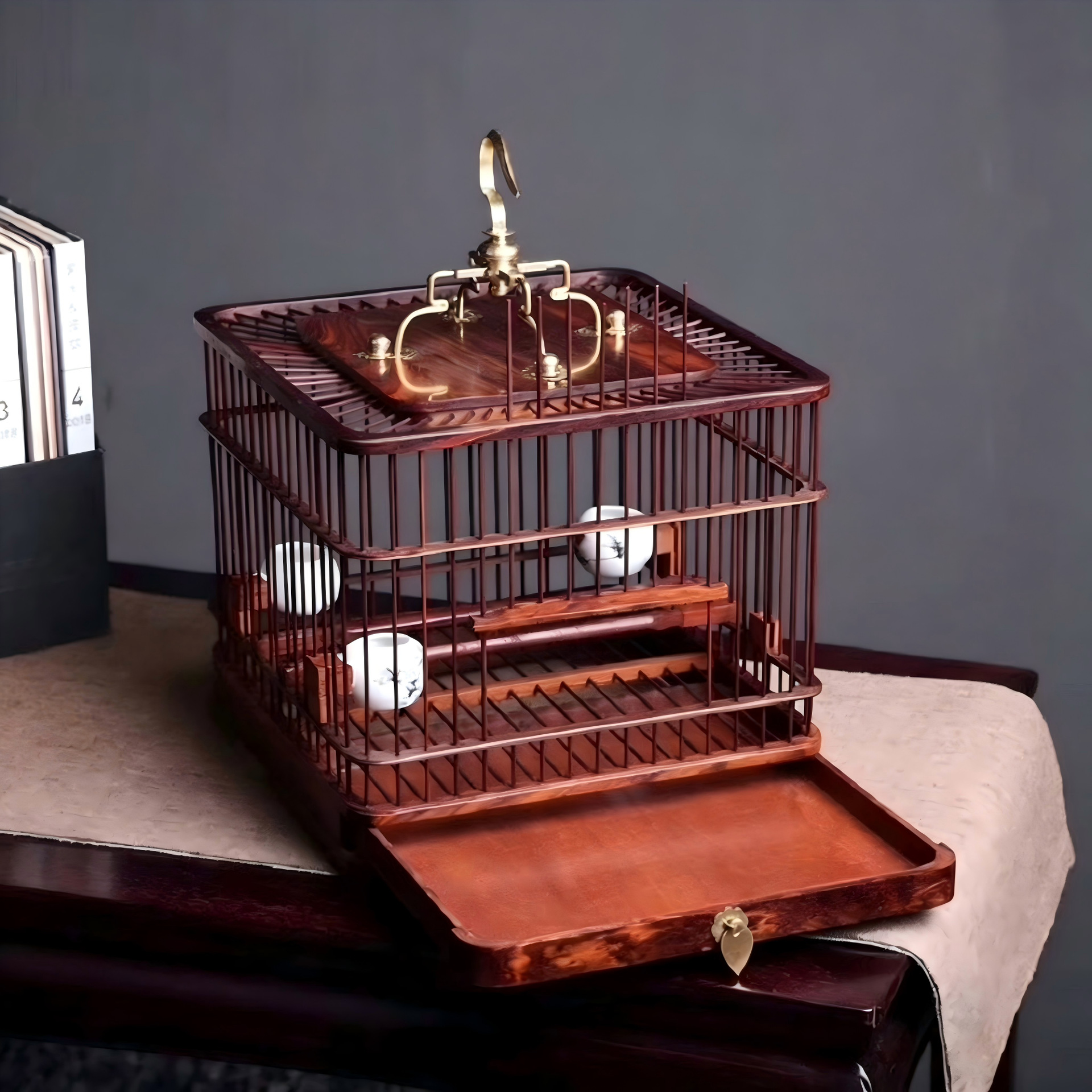 Square Bird Cage, Embroidered Bird Cage, Jade Bird Cage, Painted Bird Cage, Wooden Bird Cage, Solid Wood Bird Cage, Bamboo Bird Cage