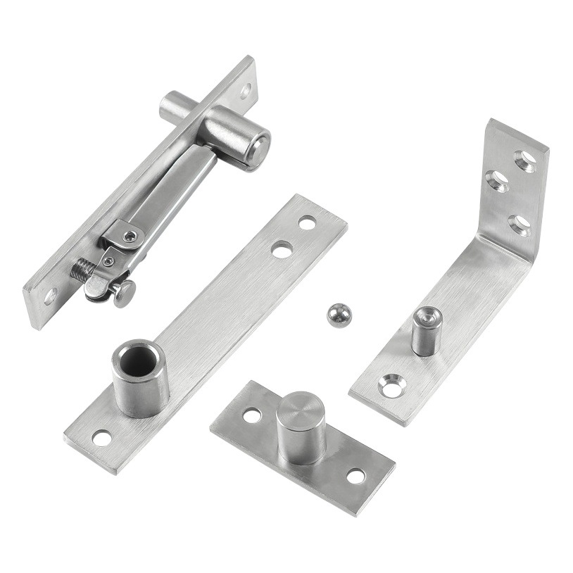 304 de acero inoxidable eje giratorio de 360 grados puerta de madera bisagra superior e inferior posicionamiento puerta eje giratorio bisagra mundo invisible eje giratorio