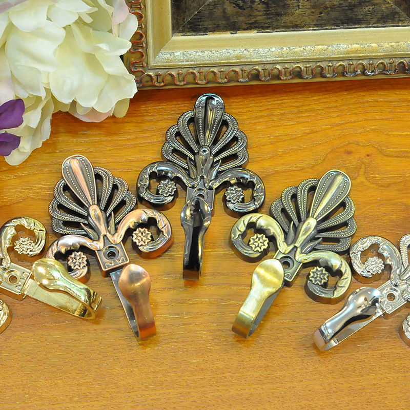 经典欧式铝合金大花钩窗饰窗帘配件辅料墙钩挂钩壁钩