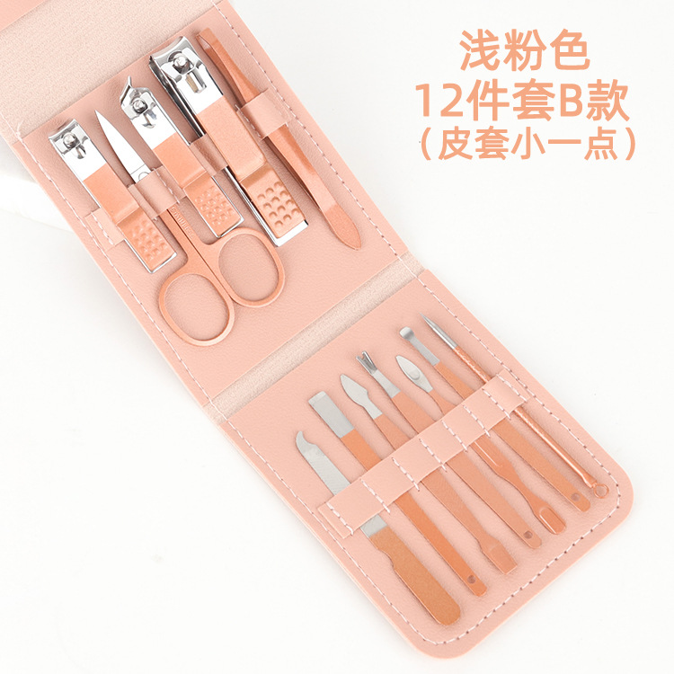 Nuevo bolso plegable cortaúñas traje Matcha verde 16-piezas conjunto de herramientas de uñas hogar portátil cortaúñas traje