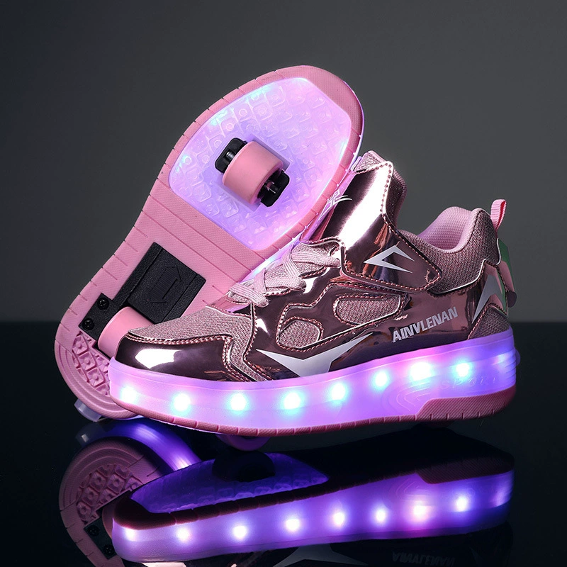 Flashing LED Roller Skates for Adults, Light-Up Two/ and Four-Wheel Models, Sizes EU 27–43