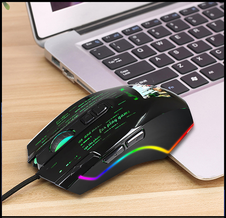 Ecran LCD HD, mouse pentru jocuri, import 12 imagini, RGB strălucitor, USB cu fir, macro programabil, 10000 dpi_voghion.com