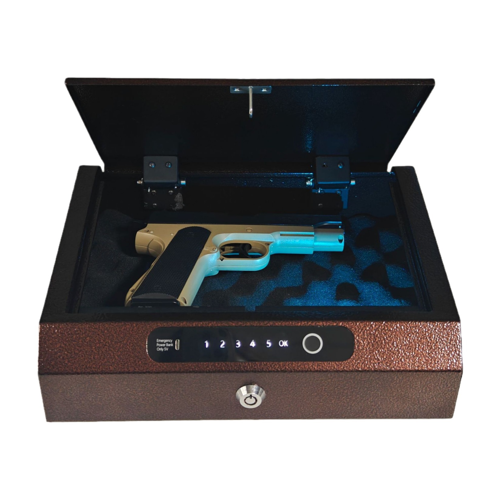 亚马逊跨境直供便携式枪盒按键密码指纹锁车载枪盒专供海外市场