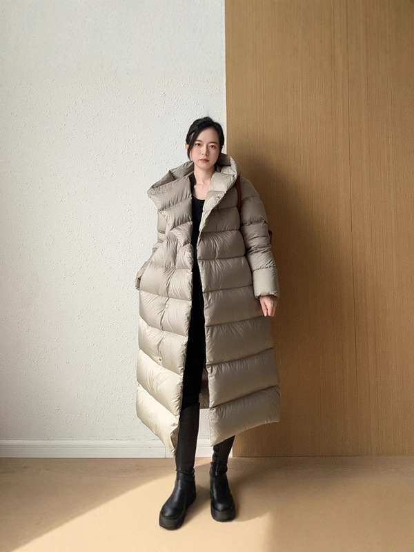 王楚然同款连帽加厚羽绒服女2025新款宽松长款过膝冬保暖显瘦高端|undefined