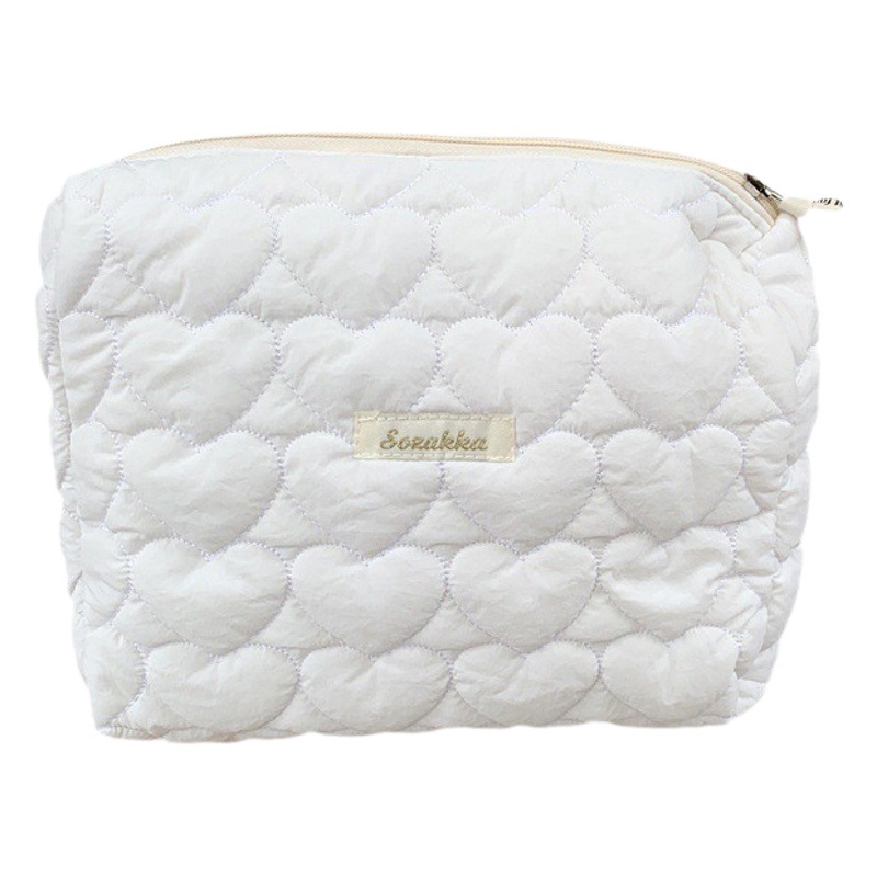 37293 nueva bolsa de cosméticos de gran capacidad acolchada bolsa de almacenamiento de amor lindo bolsa de lavado portátil compras embrague