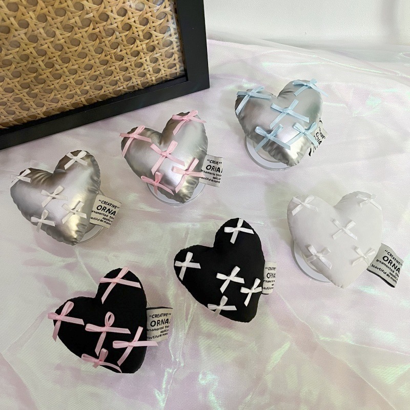 South Korea Ins Style Stereo Bow Love Mobile Phone Magnetic Bracket Niche Decompression Pinch Music Desktop Support Frame