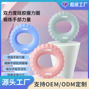 Customized Gift Double Strength Grip Circle Exercise Arm Five-Finger Strength Rehabilitation Flexible Training Silicone Gripper