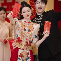 Jinyuer Heavy Industry Xiuhe 結婚式の服 2025 新しい中国風の花嫁の結婚式の乾杯の服外出服鳳冠霞