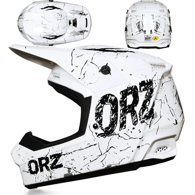 Motorcycle Safety Supplies – Safety Helmet for Teenagers - white-lightning-s