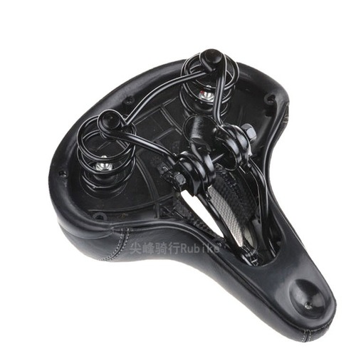Bicycle seat cushion saddle enlarged soft leather spring shock absorption electric bicycle mountain bike rear seat cushion universal seat bag