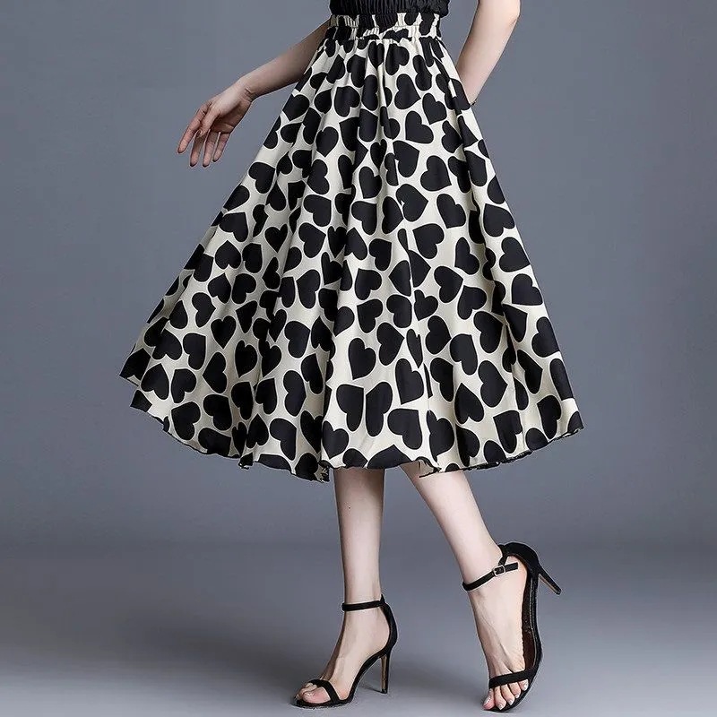 2026 New Women's Summer Floral Pleated A-line Mid-length Flared Fairy Skirt