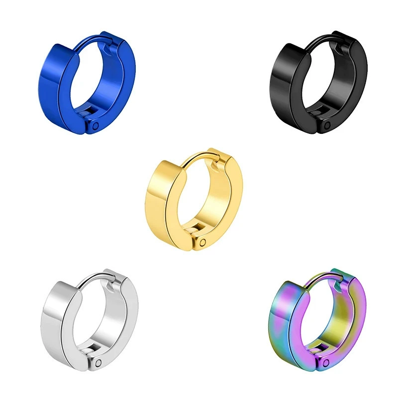 Серьги-мореки из нержавеющей стали, заушницы, корейский стиль, 4×9 мм, разноцветные