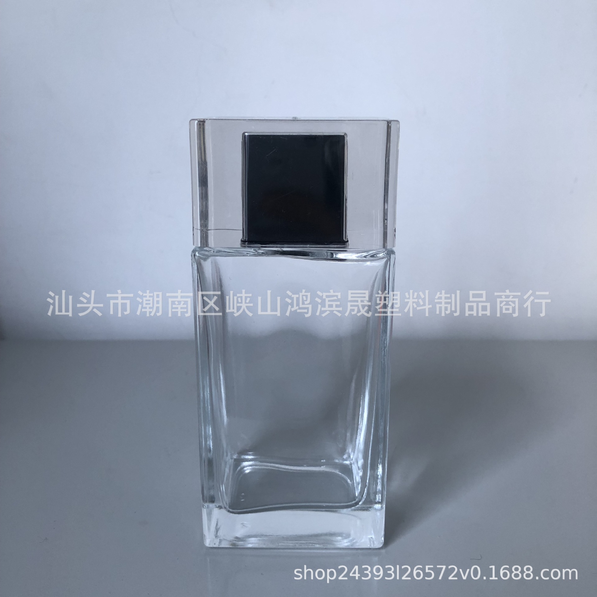 新款瓶透明多色玻璃香水方瓶厚底大容量可加印Logo