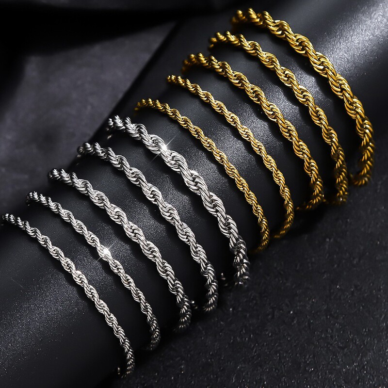 Cross-Border Hot-Selling Stainless Steel Twist Bracelet, 18K Vacuum Electroplating, Color-Preserving, Unisex Titanium Steel Bracelet Jewelry Cross-Border Hot-Selling Stainless Steel Twist Bracelet, 18K Vacuum Electroplating, Color-Preserving, Unisex Titanium Steel Bracelet Jewelry