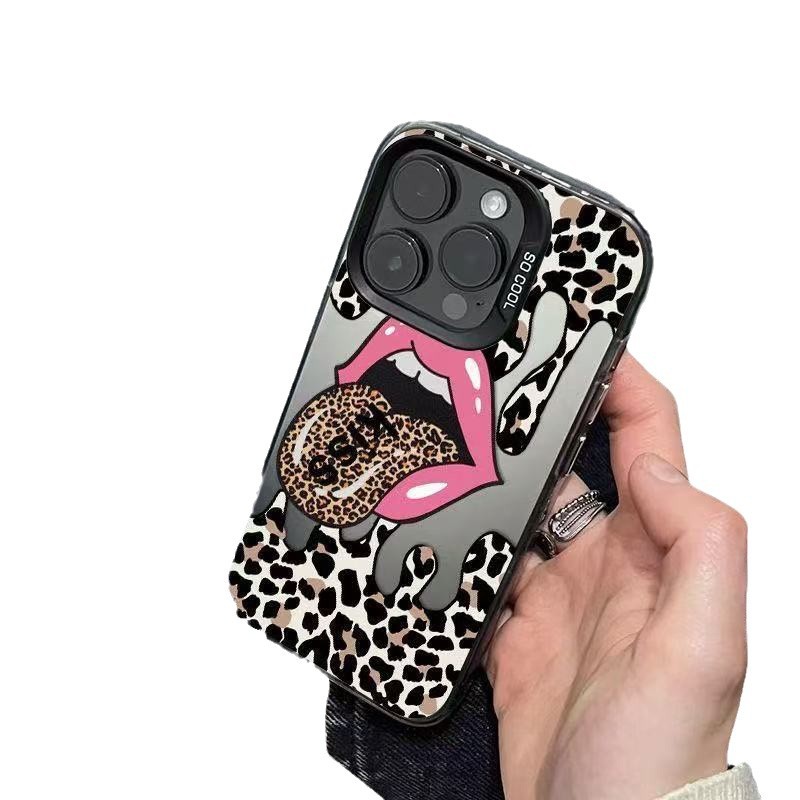 Nuevo estampado de leopardo inglés para iPhone 16 funda para teléfono móvil Apple 15promax/14 anti-caída 13pro12 Europa y América