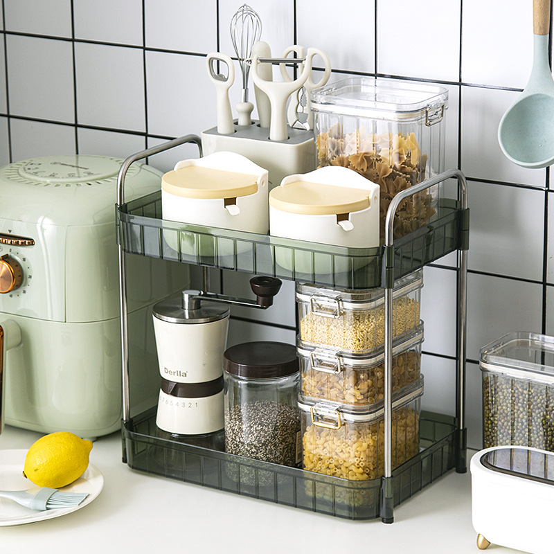 Double-layer drain cup holder, water cup rack, household tea set tray, large capacity widened shelf kitchen storage rack