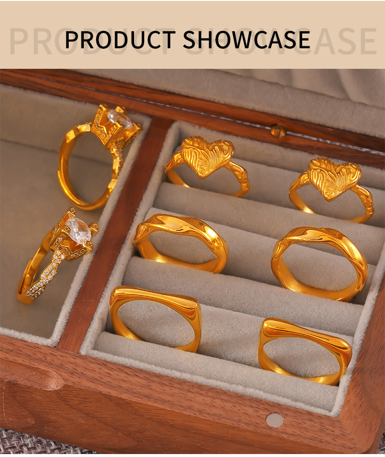 Gold Plated Geometric Stainless Steel Ring