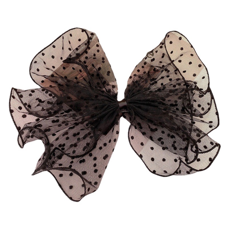 Nueva primavera y verano negro malla arco grande horquilla internet celebridad ins clip superior accesorios para el cabello super hada espalda cabeza chica accesorios para el cabello