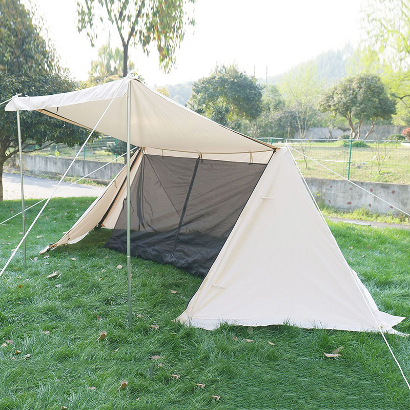 户外复古露营天幕帐篷户外露营帐篷平顶帐篷蒙古包日本帐篷