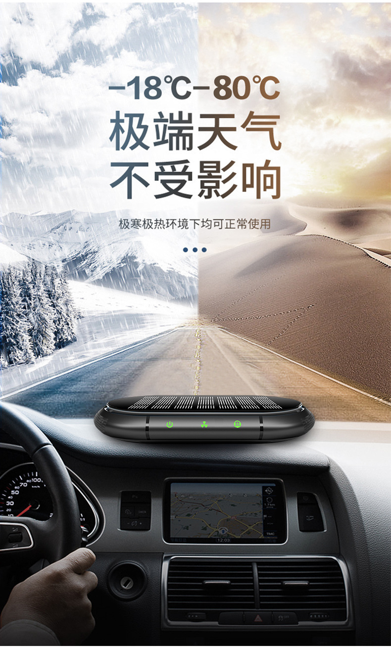 Car Air Purifier, Car Oxygen Bar, Formaldehyde Odor Removal, Second-Hand Smoke Aromatherapy, Car Start Solar Energy