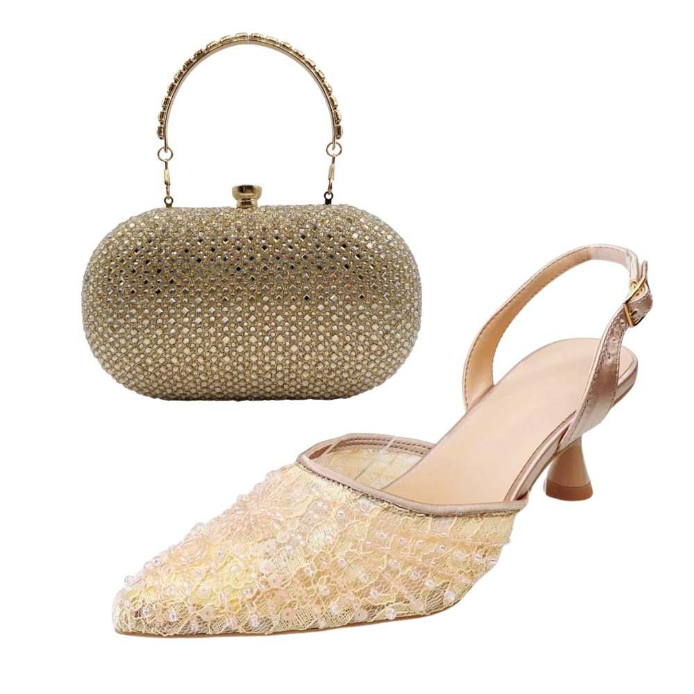 Zapatos estilo italiano para la cena de encaje sandalias de tacón fino para mujeres de verano con punta de diamante zapatos