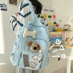 新商品の百合のしわの手は千年の乳の黄色の星のかわいい犬の肩の日系の甘い妹の大容量のかばんを作ります。