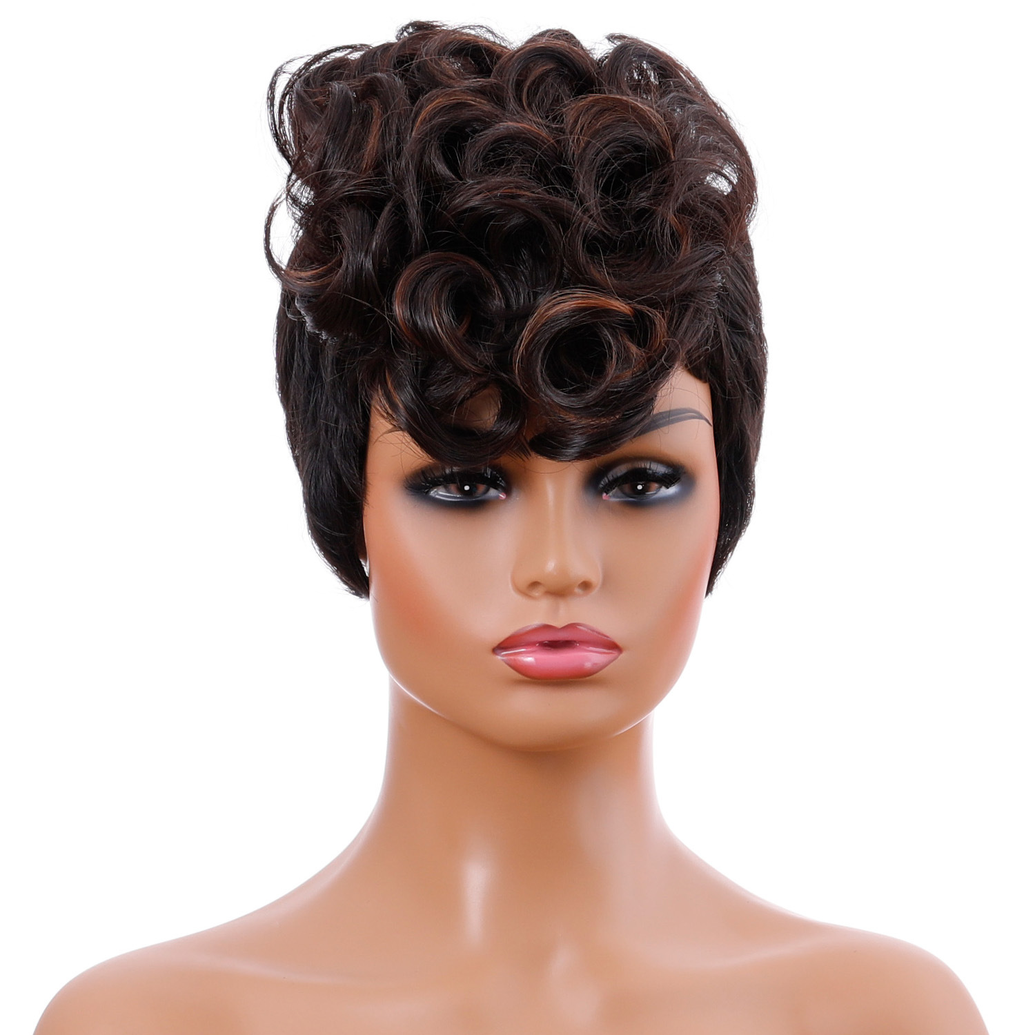 150g Weight Wigs Hairdressing Supplies Short Curly Hair Wig Hairstyle high temperature wire Hair Material Women's Punk Carnival High Temperature Wire Short Curly Hair Wigs