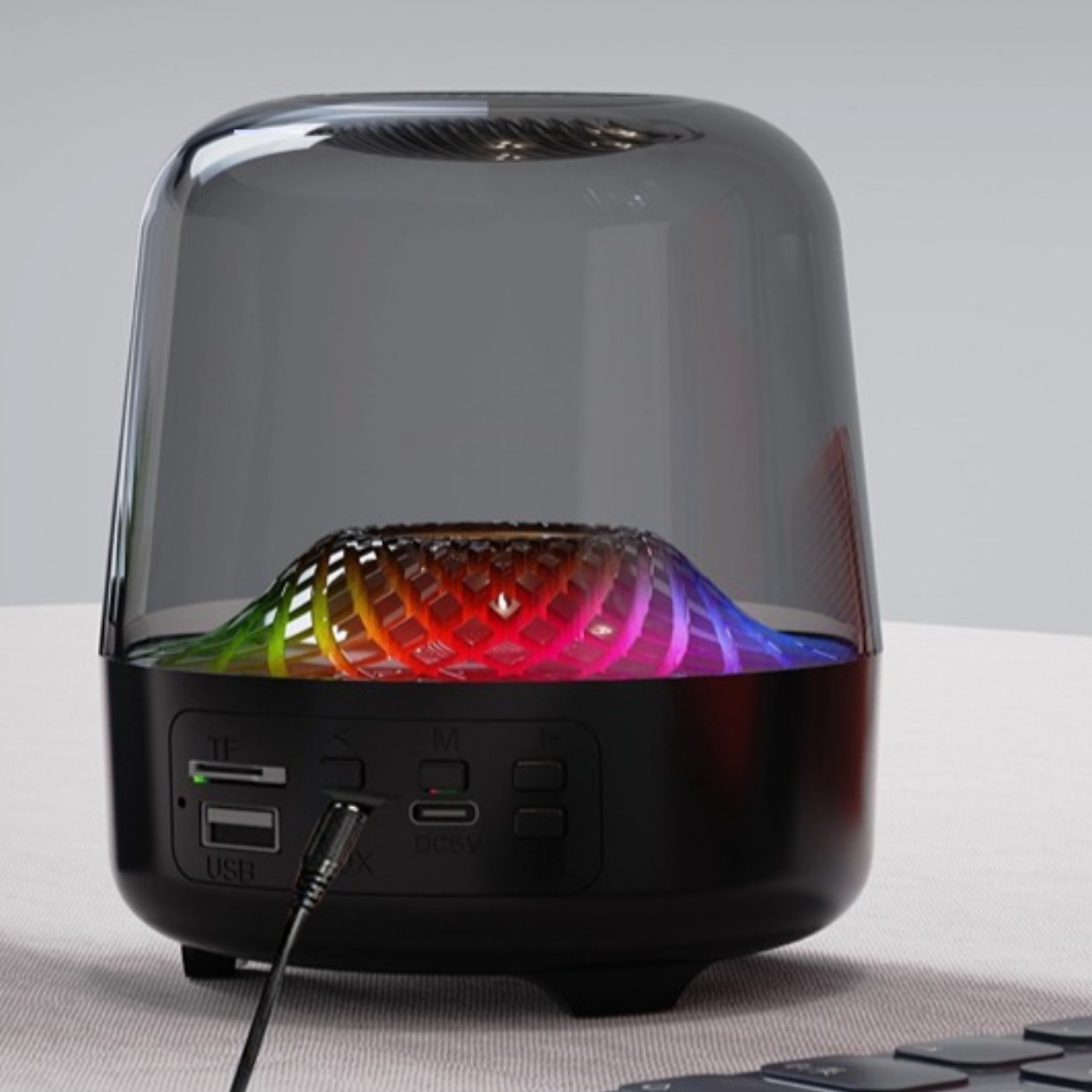 Nuevo vidrio de cuatro generaciones glaze - 4 altavoces Bluetooth inalámbricos luces de atmósfera alrededor de sonido estéreo Bluetooth al por mayor