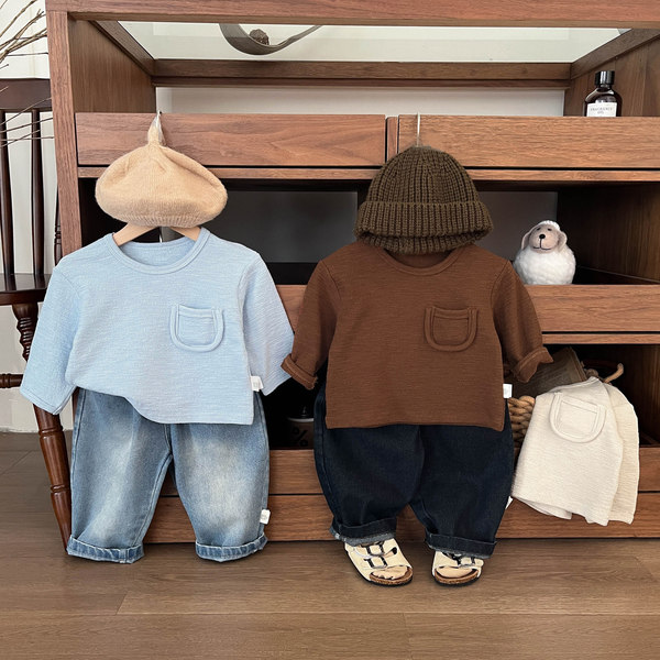 Solid color autumn trousers for boys