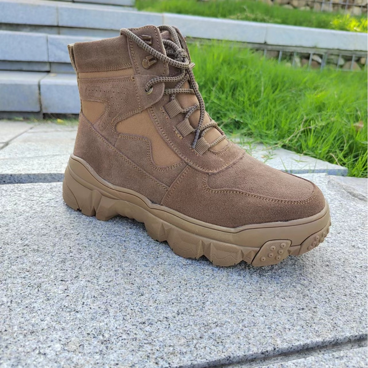 남성용 겨울 모피 일체형 스노우 부츠, 편안한 두꺼운 밑창 따뜻한 면화, 종아리 중간 야외용 두꺼운 양털 방한 부츠