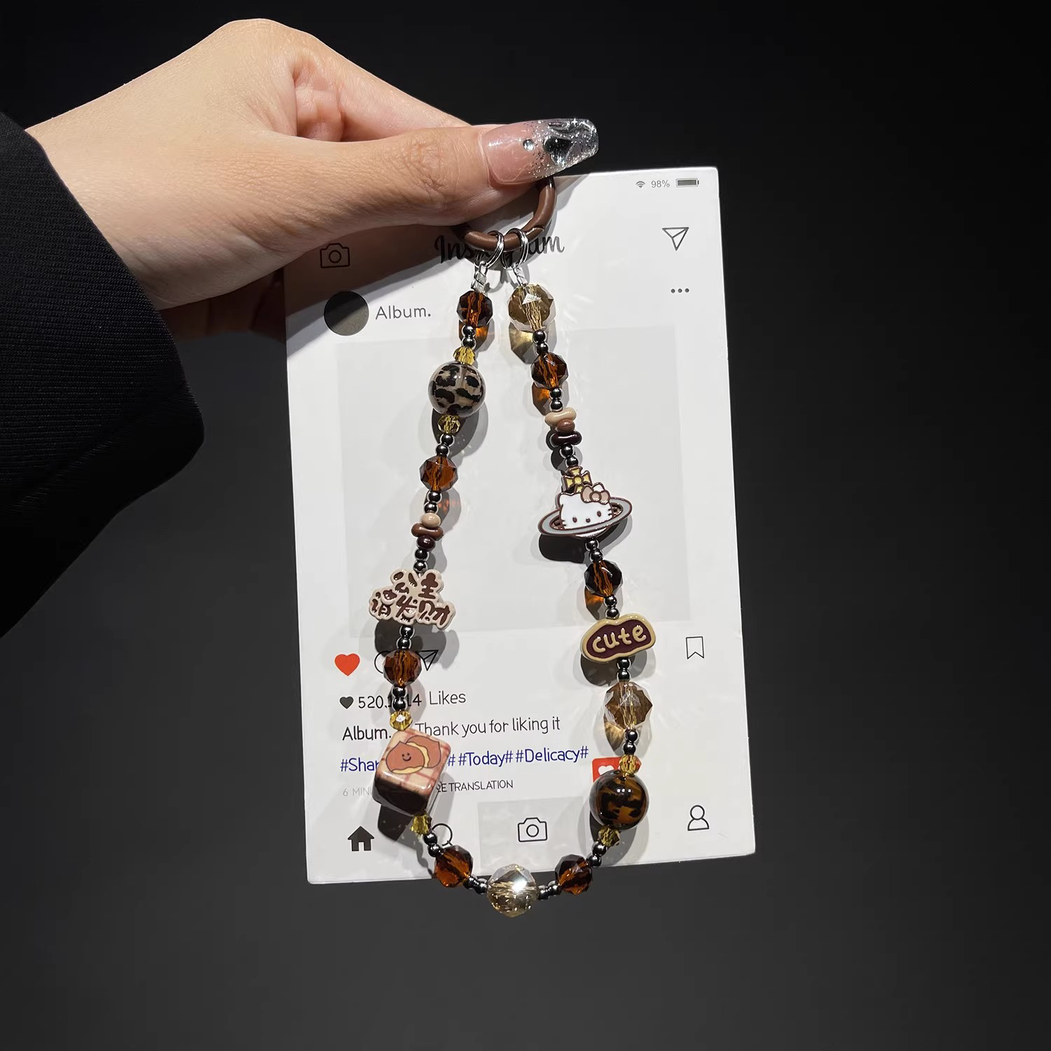 Princesa, por favor, hacer fortuna, cadena de teléfono móvil, nueva aleación de caso de teléfono móvil, colgante de cuentas de alta calidad, colgante de llaves corto