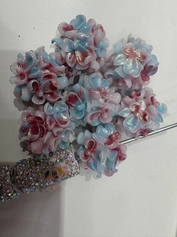 新款跨境夜光+光变立体花朵花球可过笔diy手机链包包链饰品配件|undefined
