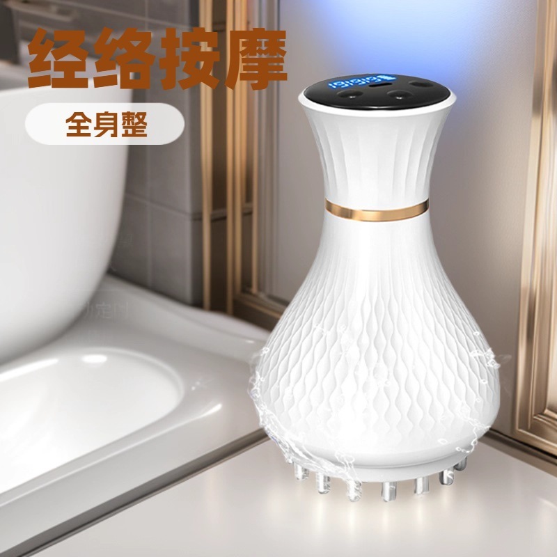 お腹の脂肪を減らす電動五行経絡ブラシスクレーピング器具、全身浚渫マッサージ器具、加熱、洗える|undefined