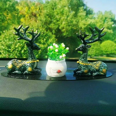 Car ornaments, Center Console Ornaments, Safe Journey - deerdeerwhite-fruitlarge-mat