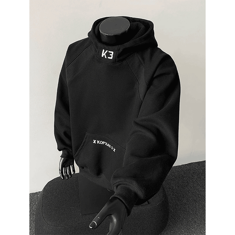 Unisex Heavyweight Hoodie – Oversized Embroidery Streetwear Pullover (Black/Navy/Heather, M-2XL)_viptrois.com