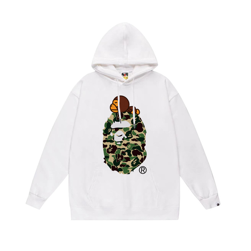 BAPE猿の頭の潮のブランドの片面のプリントは帽子の衛衣の秋冬の新型のヒップホップの潮流の男女の同項の純綿になります。|undefined