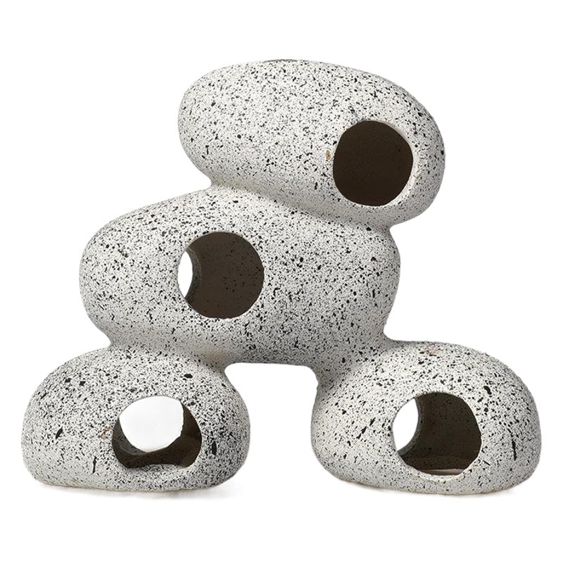 Tanque de cría de peces y camarones transfronterizo, piedra para cíclidos, refugio para cíclidos cortos, maceta de cerámica simulada, paisajismo para acuarios, acuario Sanhu.